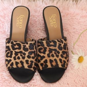 NWOT Franco Sarto dyed calf fur wedges